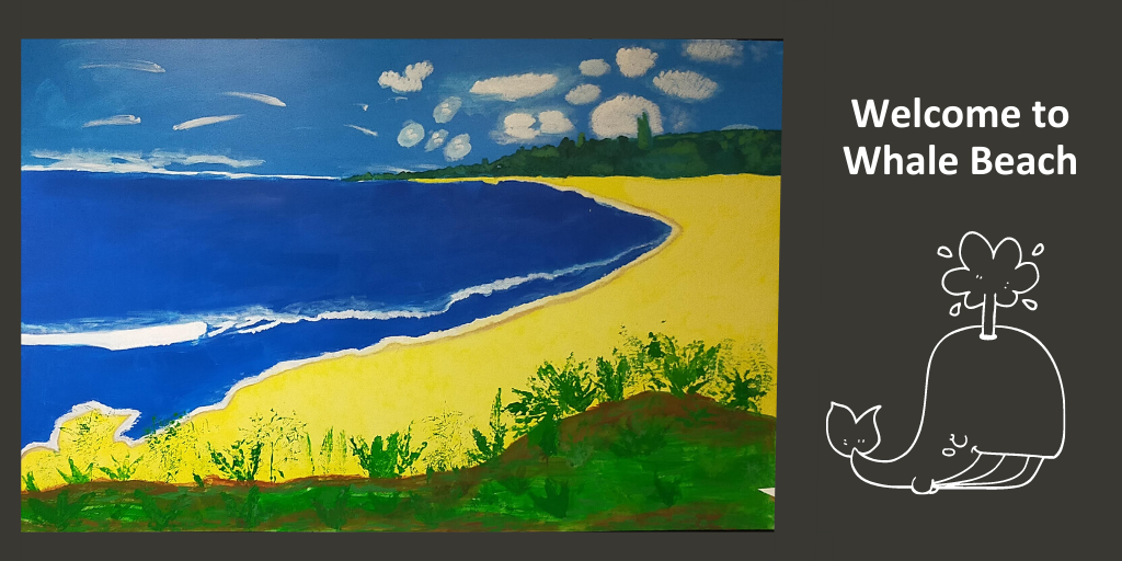 Welcome to Whale Beach, a mural created by patients at Thomas Embling Hospital.
