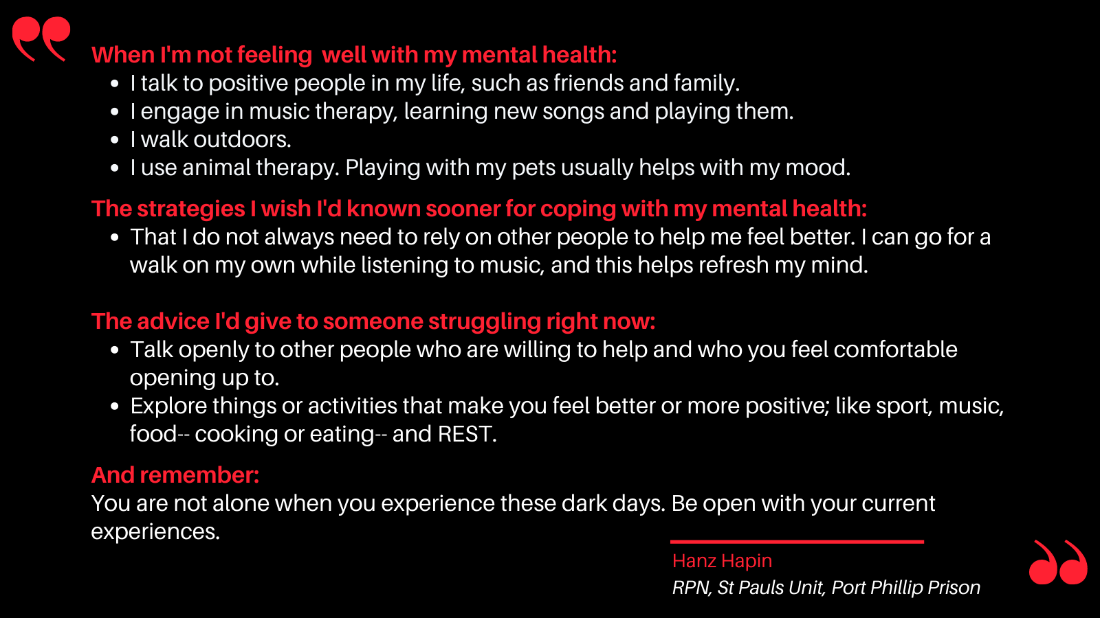 Mental health tips from mental health professionals